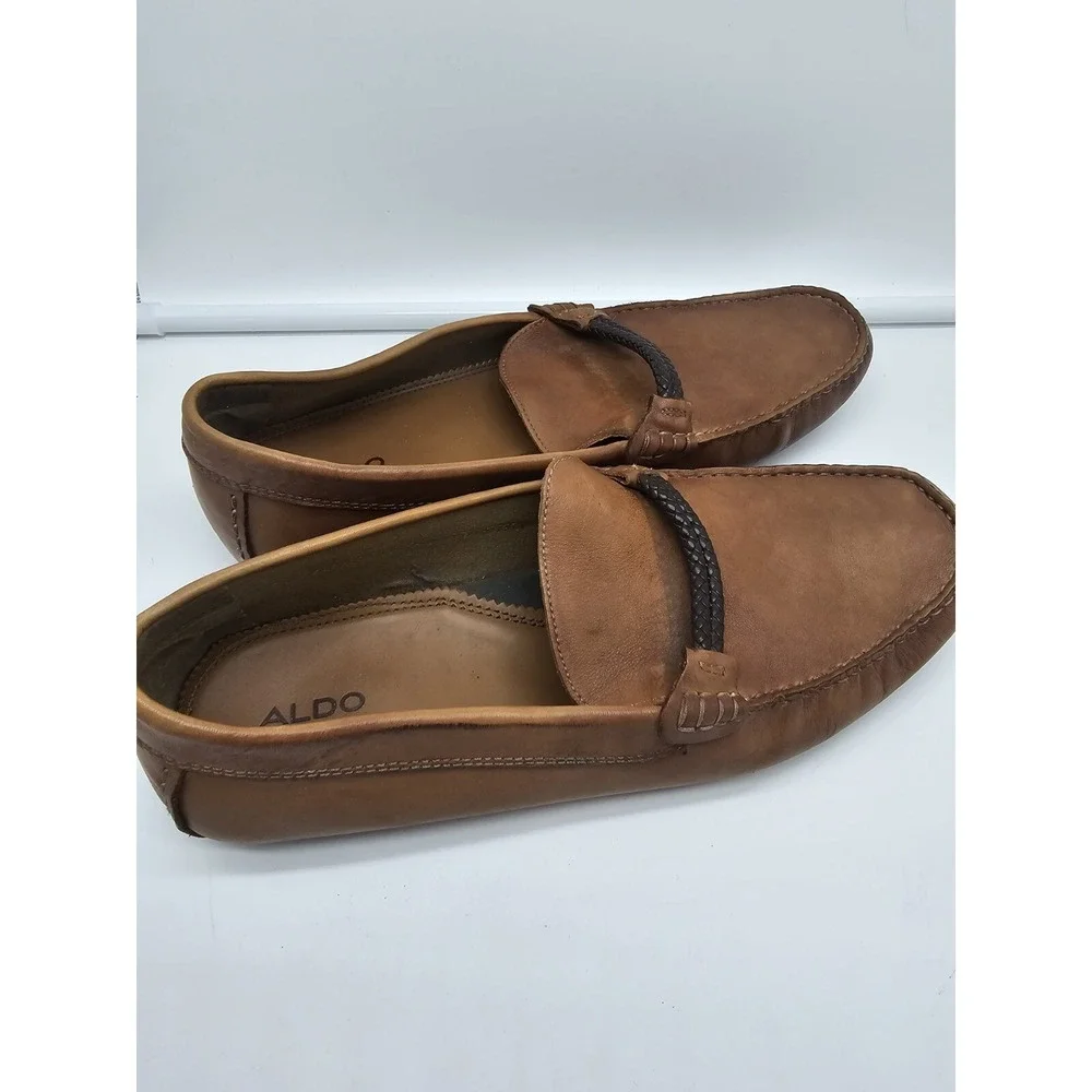 Aldo Mens Brown Suede Leather Dress‎ Shoe Comfort Loafer Size10